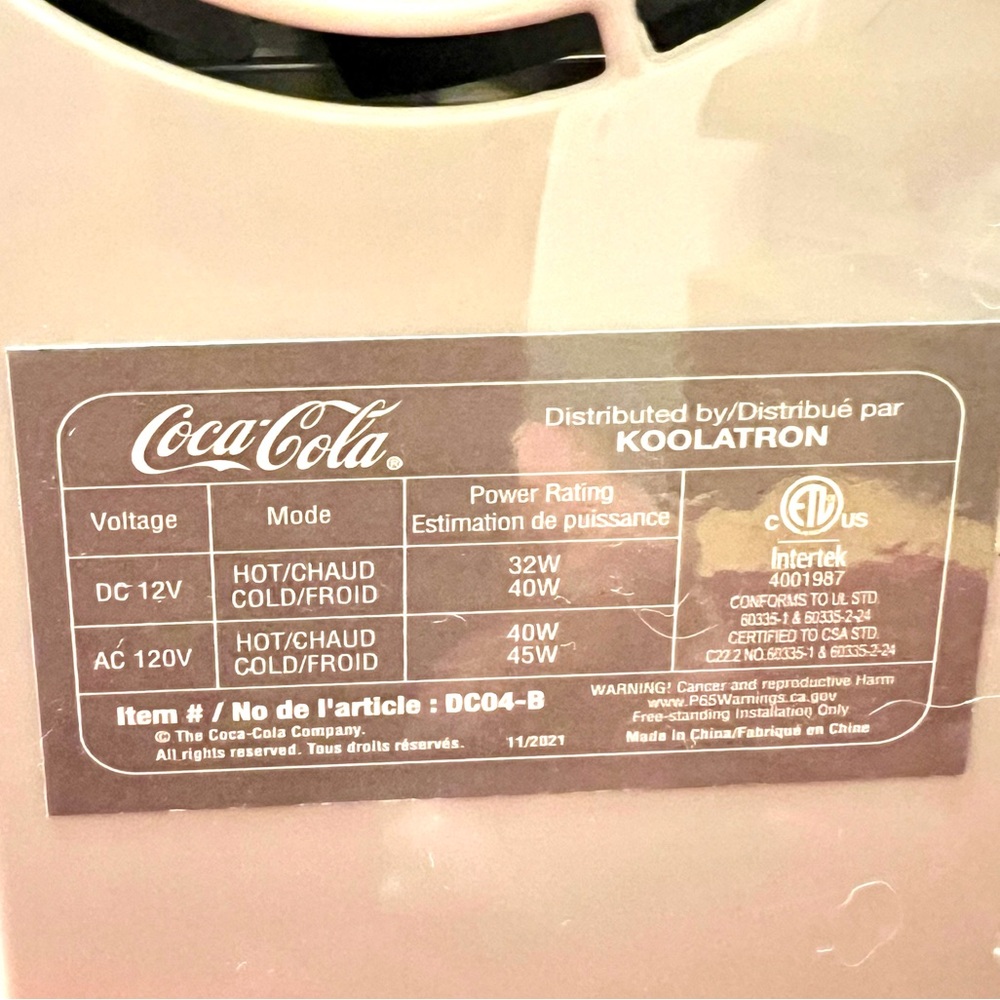 Koolatron Diet Coke Mini Fridge - Picture 9 of 12